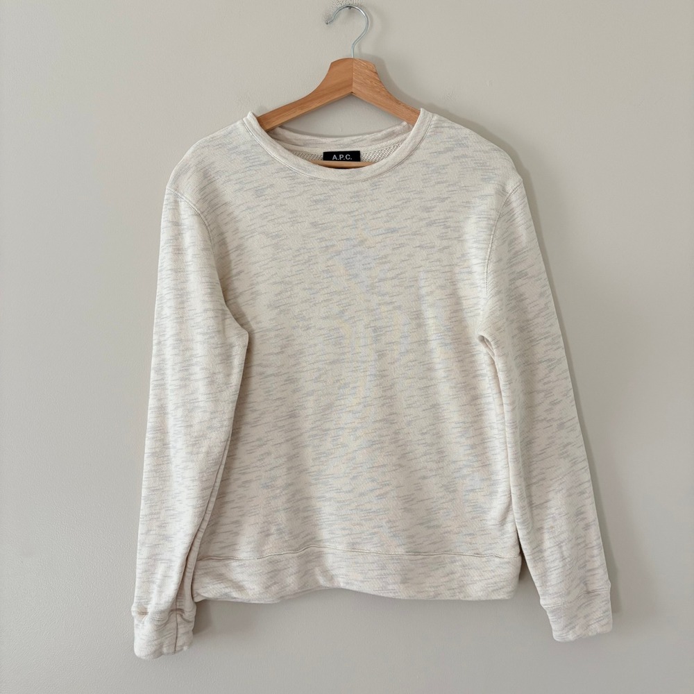 A.P.C. Sweatshirt Rue Madame Paris Small Cream Space Dye Cotton French Terry